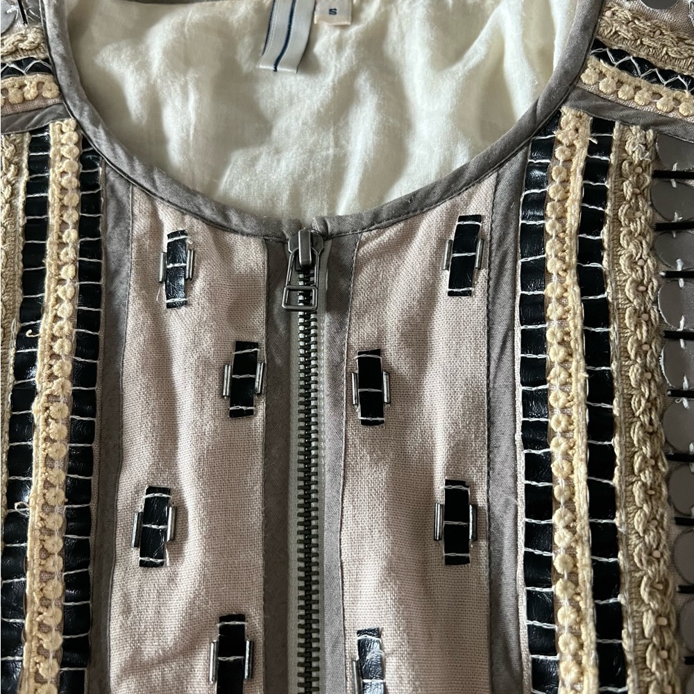 blank LONDON cotton jacket with leather details - Picture 2 of 3